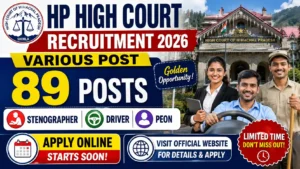 HP High Court Various Post Recruitment 2026